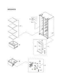 Refrigerator Parts parts for Samsung Side-By-Side Refrigerator RS22T5561SR/AA-02 from AppliancePartsPros.com