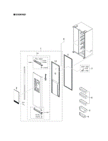Refrigerator Door Parts parts for Samsung Side-By-Side Refrigerator RS22T5561SR/AA-02 from AppliancePartsPros.com