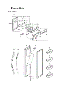 Freezer Door Parts parts for Samsung Side-By-Side Refrigerator RS2534WW/XAA-00 from AppliancePartsPros.com