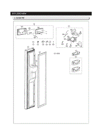 Freezer Door Parts parts for Samsung Side-By-Side Refrigerator RS25J500DSR/BY-00 from AppliancePartsPros.com
