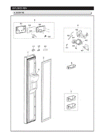 Freezer Door Parts parts for Samsung Side-By-Side Refrigerator RS25J500DSR/BY-02 from AppliancePartsPros.com
