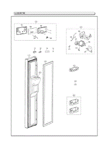 Freezer Door Parts parts for Samsung Side-By-Side Refrigerator RS25J500DWW/BY-00 from AppliancePartsPros.com