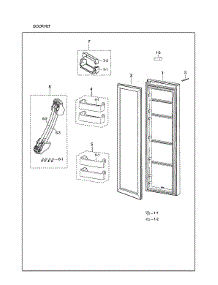 Refrigerator Door Parts parts for Samsung Side-By-Side Refrigerator RS25J500DWW/BY-02 from AppliancePartsPros.com