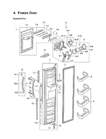 Freezer Door Parts parts for Samsung Side-By-Side Refrigerator RS2630W/XAA-00 from AppliancePartsPros.com