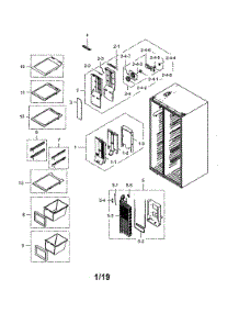 Freezer Section parts for Samsung Side-By-Side Refrigerator RS267TDWP/XAA-01 from AppliancePartsPros.com