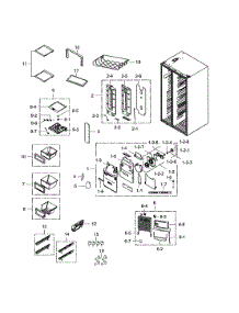 Refrigerator Section parts for Samsung Side-By-Side Refrigerator RS267TDWP/XAA-01 from AppliancePartsPros.com
