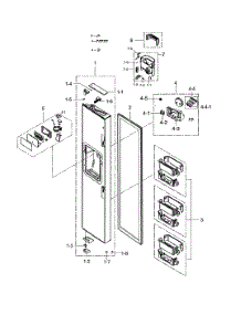 Freezer Door parts for Samsung Side-By-Side Refrigerator RS267TDWP/XAA-01 from AppliancePartsPros.com