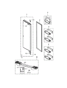 Refrigerator Door parts for Samsung Side-By-Side Refrigerator RS267TDWP/XAA-01 from AppliancePartsPros.com