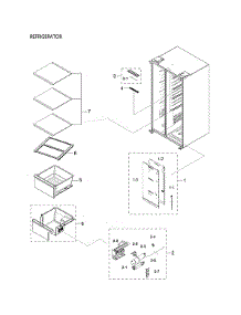 Refrigerator Parts parts for Samsung Side-By-Side Refrigerator RS27T5201SR/AA-00 from AppliancePartsPros.com