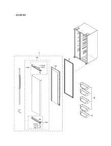 Refrigerator Door Parts parts for Samsung Side-By-Side Refrigerator RS27T5201SR/AA-00 from AppliancePartsPros.com