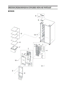Freezer Parts parts for Samsung Side-By-Side Refrigerator RS28A500ASR/AA-00 from AppliancePartsPros.com