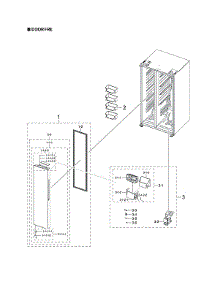 Freezer Door Parts parts for Samsung Side-By-Side Refrigerator RS28A500ASR/AA-00 from AppliancePartsPros.com