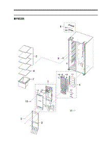 Freezer Parts parts for Samsung Side-By-Side Refrigerator RS28A5F61SG/AA-00 from AppliancePartsPros.com