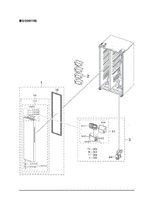 Freezer Door Parts parts for Samsung Side-By-Side Refrigerator RS28A5F61SG/AA-00 from AppliancePartsPros.com