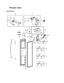 Freezer Door Parts parts for Samsung Side-By-Side Refrigerator RSG257AAPN/XAA-01 from AppliancePartsPros.com