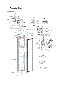Freezer Door Parts parts for Samsung Side-By-Side Refrigerator RSG307AABP/XAA-00 from AppliancePartsPros.com