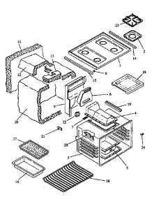 Main Top And Oven Assembly (Rst362 / All) (Rst365 / All) (Rst369 / All) (Rst376 / All) (Rst378 / All) (Rst378uwg / All) (Rst380 / All) (Rst381 / All) (Rst387 / All) (Rst387uww / All) parts for Caloric Gas Range RST307/ALL from AppliancePartsPros.com