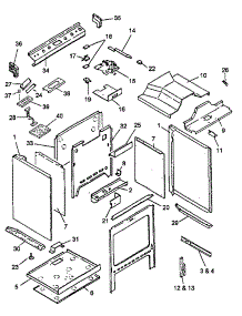 Cabinet parts for Caloric Gas Range RST308U-P1130725NW from AppliancePartsPros.com