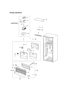 Freezer Compartment parts for Samsung Top-Mount Refrigerator RT21M6215SR/AA-02 from AppliancePartsPros.com