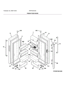Fresh Food Door parts for Crosley Bottom-Mount Refrigerator RVRF3361SS3 from AppliancePartsPros.com