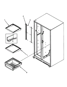 Refrig Shelfs parts for  Side-By-Side Refrigerator RX256DT4X1-22615A from AppliancePartsPros.com