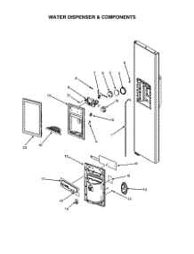 Dispenser parts for  Side-By-Side Refrigerator RX256DT7X1-22600-A from AppliancePartsPros.com