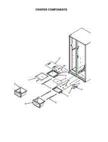 Crisper parts for  Side-By-Side Refrigerator RX256DT7X1-22600-A from AppliancePartsPros.com