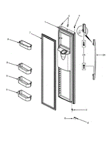 Left Door parts for  Side-By-Side Refrigerator RX256ET2B1-22619A from AppliancePartsPros.com