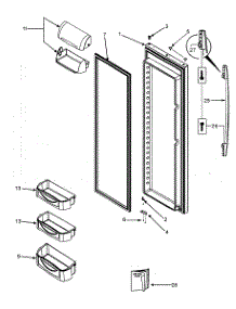 Right Door parts for  Side-By-Side Refrigerator RX256ET2W1-22618A from AppliancePartsPros.com
