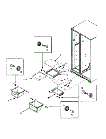 Crisper parts for  Side-By-Side Refrigerator RX256ET2W1-22618A from AppliancePartsPros.com