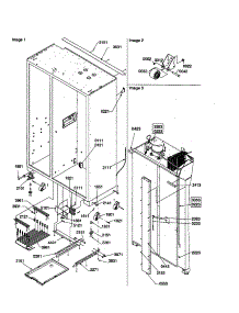 Roller Assembly And Back Unit parts for Amana Side-By-Side Refrigerator S148CA01-P1305502W from AppliancePartsPros.com