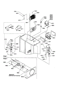 Top Hinge / Condenser / Compressor Area parts for Amana Side-By-Side Refrigerator S148CA01-P1305502W from AppliancePartsPros.com