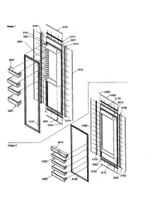 Freezer / Refrigerator Door Assembly parts for Amana Side-By-Side Refrigerator S148CA01-P1305502W from AppliancePartsPros.com