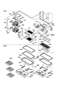 Shelving And Crispers parts for Amana Side-By-Side Refrigerator S148CA03-P1305501W from AppliancePartsPros.com