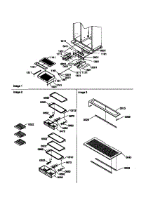 Shelving And Crispers parts for Amana Side-By-Side Refrigerator S148DA01-P1305602W from AppliancePartsPros.com