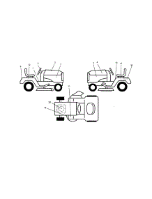 Decals parts for Weedeater Front-Engine Lawn Tractor S165H42A from AppliancePartsPros.com