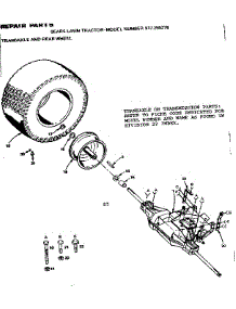 Transaxle And Rear Wheel parts for Craftsman Front-Engine Lawn Tractor S255278 from AppliancePartsPros.com
