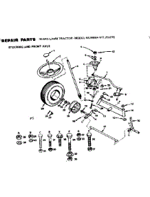 Steering And Front Axle parts for Craftsman Front-Engine Lawn Tractor S255278 from AppliancePartsPros.com