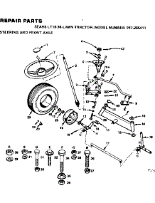 Steering And Front Axle parts for Craftsman Front-Engine Lawn Tractor S255411 from AppliancePartsPros.com