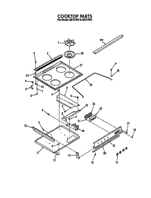 Cooktop parts for Roper Gas Range S8757*2 from AppliancePartsPros.com