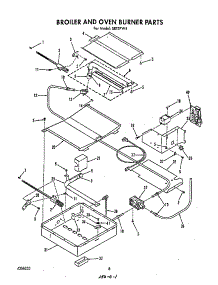 Broiler And Oven Burner parts for Roper Gas Range S8757*4 from AppliancePartsPros.com