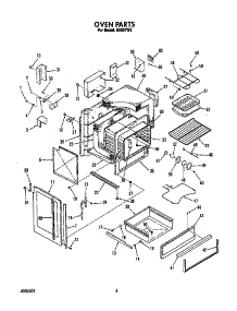 Oven parts for Roper Electric Range S9507*2 from AppliancePartsPros.com