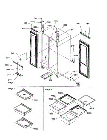 Lights / Hinges / Shelving Assembly parts for Amana Side-By-Side Refrigerator SB21VPSE-P1315603WE from AppliancePartsPros.com