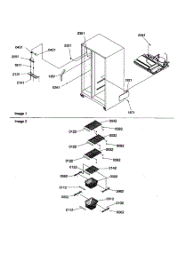 Freezer Shelves / Lights parts for Amana Side-By-Side Refrigerator SB21VW-P1315602WW from AppliancePartsPros.com