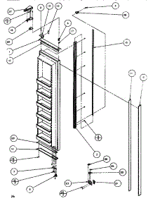 Door / Hinge / Trim Freezer parts for Amana Side-By-Side Refrigerator SB520K-P1140701W from AppliancePartsPros.com