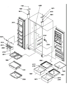 Refrigerator / Freezer Shelves, Lights, And Hinges parts for Amana Side-By-Side Refrigerator SB520SW-P1185003WW from AppliancePartsPros.com