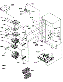 Freezer Shelves And Light parts for Amana Side-By-Side Refrigerator SB520SW-P1185003WW from AppliancePartsPros.com