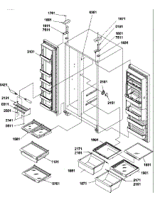 Refrigerator / Freezer Shelves, Lights, And Hinges parts for Amana Side-By-Side Refrigerator SB520TW-P1308601WW from AppliancePartsPros.com