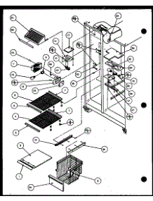 Freezer Shelving And Refrigerator Light parts for Amana Side-By-Side Refrigerator SBD20H-P7836031W from AppliancePartsPros.com