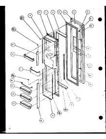 Freezer Door (Sbd20j / P7870126w) parts for Amana Side-By-Side Refrigerator SBD20J-P7870126W from AppliancePartsPros.com